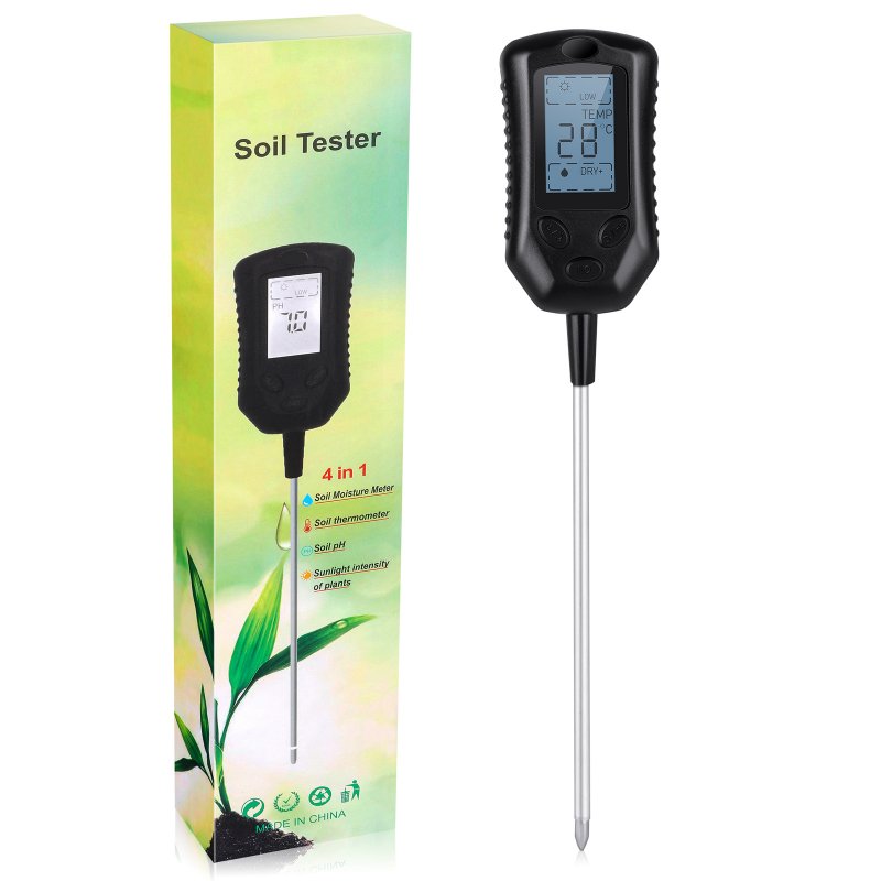 4-in-1 Soil Tester Temperature Humidity Sunlight Ph Value Acid