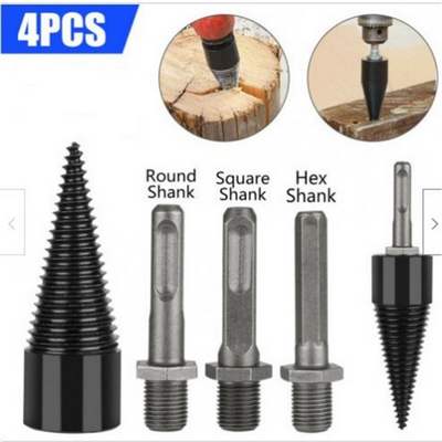 4pcs 4x High Speed Twist Wood Drill Bit Wood Splitter Screw