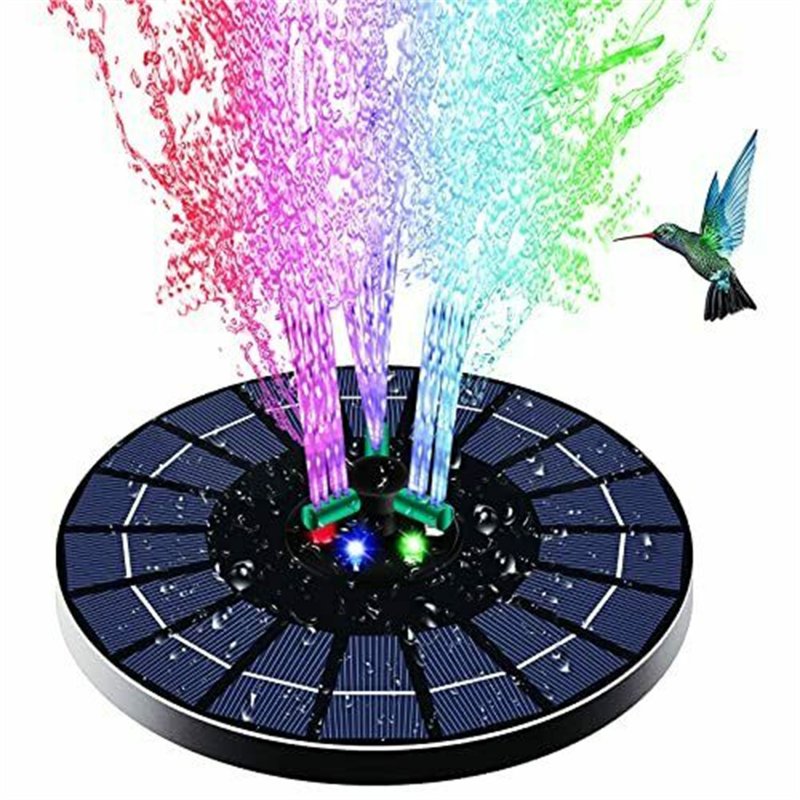 Colorful Led Solar Fountain with Rotating Nozzle High Power Wate